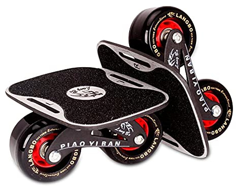 LIONCIANO Drift Board - Patín para adultos con ruedas de poliuretano (superficie de tablero de esmeril, rueda negra)