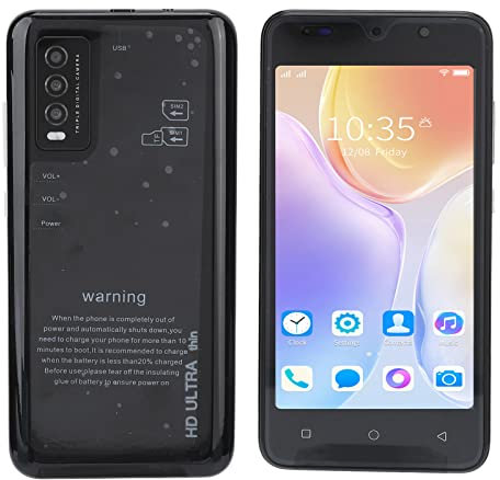 Y30S Olåst Smartphone, 5,0-tums Olåst Mobiltelefon i Fullskärmsformat för Android 6, Dual SIM Face ID 2 GB RAM 32 GB ROM Ultratunna Smartphones, 128 GB Utbyggbara Quad Core-mobiltelefoner(Svart)