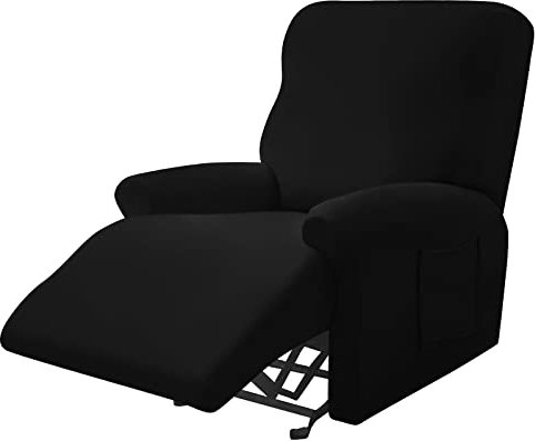 Leorate Reclining Chair Covers Stretch Armchair Covers with Pocket Decoration Spandex Fabric Recliner Sofa Slipcovers for Living Bedroom Home