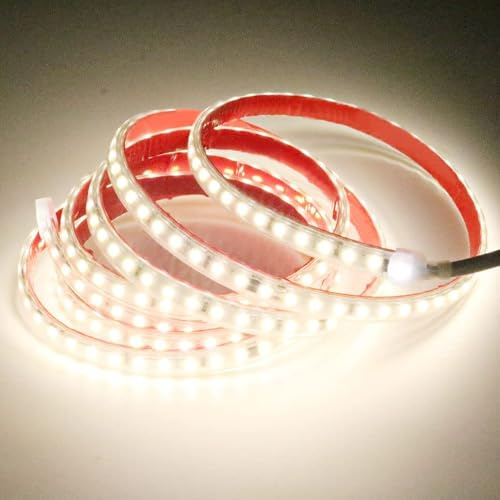 pcning 3M Tira LED 220V Corte 10 CM, Blanco 4000K IP67 Impermeable, 2835 Tiras LED Adhesivo Directa 220V Sin Transformador con Interruptor (Blanco, 3)