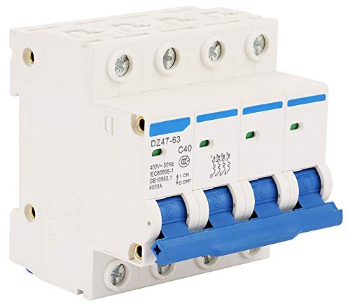 Disyuntor en Miniatura, Disyuntor en Miniatura de CC de bajo Voltaje DZ47-63 4P 40a 400V 50Hz Interruptor de Aire de Protección para Sistemas de CC