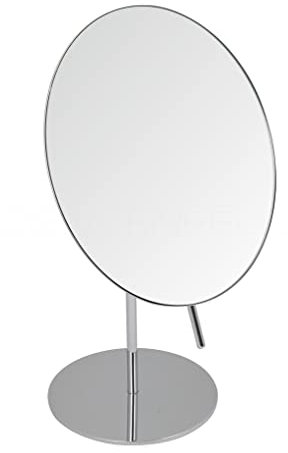 DEUSENFELD SK70C - Stand Kosmetikspiegel Standspiegel Rasierspiegel Make-Up Spiegel, 7X Vergrößerung, Ø20cm, Kugelgelenk, schwere Qualität, Gummierte Unterseite, Hochglanz verchromt