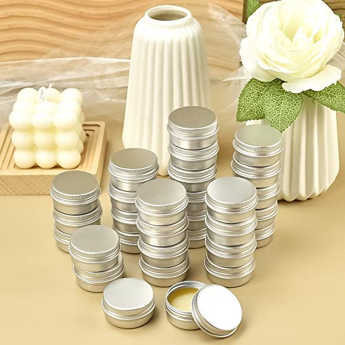 KBNIAN 30 PCS 15ml Pot en Aluminium avec Couvercle Boîtes Cosmétiques Conteneurs Rondes Argenté Pot pour Cosmétiques Baume Bougie Stockage de Voyage