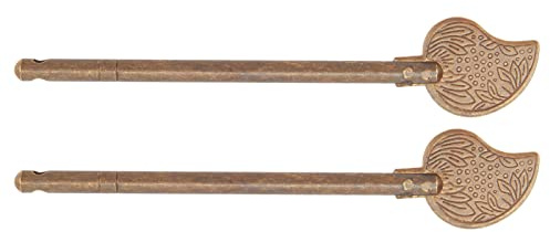 Kinesisk lövbultslåsstift, 4,3 tums säkerhetsspärr i ren mässing, nyckellås, låsarm, dödbult för skåpdörr i asiatisk stil, möbelbeslag, upplåsning av filer