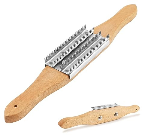 Buffer Wheel Rake 15 Buffing Wheel Rake for Compound Cleaning with Strong Beech Wood Handle, Essential Buffing Accessory for Metal Polishing & Buffing Wheel Surface