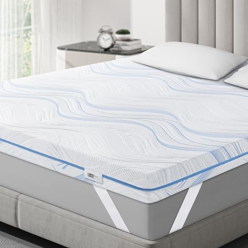 BedStory Topper 200x200cm H3 H4 aus 10cm Hoch Gel kaltschaum, Hart Matratzentopper für Bett Boxspringbett Schlafsofa Wohnwagen, Öko-TEX® Zertifiziert Matratzen Topper mit Waschbarer Bezug