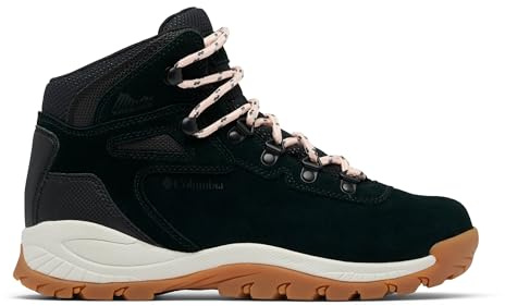 Columbia Womens Newton Ridge Plus Waterproof Amped, Black/Blush Rose, 7
