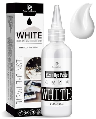 White Epoxy Resin Pigment Paste - 100ml Concentrated Resin Dye, Opaque Color for Art, River Tables, White Epoxy Dye UV Jewelry Making, Painting, Coasters & DIY Crafts