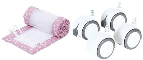 babybay Nestchen Mesh-Piqué/Bettumrandung für Beistellbett/Stoßschutz & Rollensatz Parkett/Rollen passend Modelle