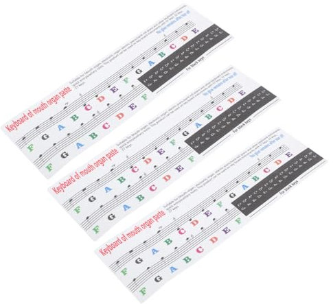 Toyvian 3stücke Melodica Lernaufkleber Für Junge Mädchen Mundharmonika Übungsaufkleber Tastatur Platte Aufkleber Effizientes Musikinstrument Lernspielzeug