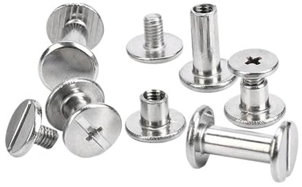 CHATROOM 10 Stück Edelstahl-Bindungsschrauben Bolzen Nieten Schlitzgürtelschraube for DIY-Fotoalbum-Schreibtischbefestigungen 8,5-mm-Kappe (Size : 50mm, Color : 10PCS_M3)