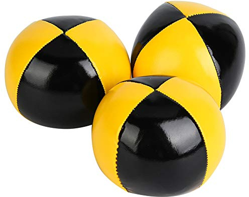 Jonglierbälle, 3 Stück, Gelb, Schwarz, PU, ​​Thud, Langlebige Jonglierbälle, Clown, der Jonglierball-Set für Profis und Anfänger Spielt