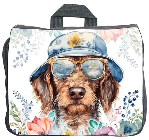 Cadouri Design-Hundetasche DACKEL (Rauhaar), Aufbewahrungstasche für Hundezubehör, Hundezubehörtasche mit viel Stauraum - originelles Geschenk für Hundebesitzer