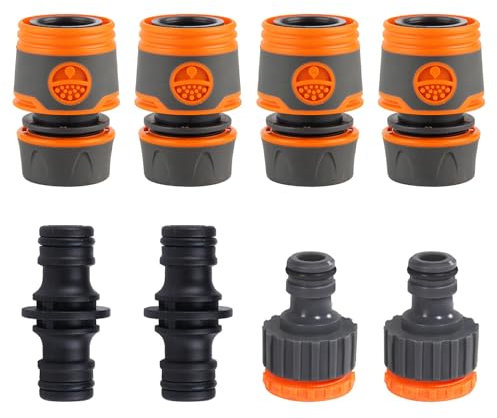 Mlysnd Attacco Rapido Acqua, Attacchi Rapidi Acqua, 8 Pezzi Connettori per Tubi da Giardino Raccordi Rapidi in Plastica Raccordi per Tubo da Giardino per Irrigazione e Giardino,1/2 pollici