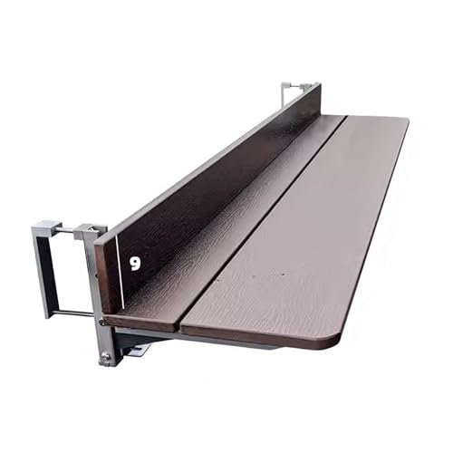 Balkon-Stehtisch for Geländer, Balkontisch-Beistelltische, Verstellbarer hängender Terrassentisch aus Holz for den Terrassen-Apartment-Garten(39.37x10.63in)