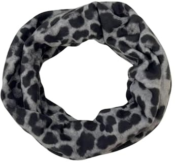 ADEL Loop Schal mit Leopardenmuster, Halswärmer, Modetuch Schal, Wärmer Winterzubehör, Stilvoller Winterkomfort aus Italien