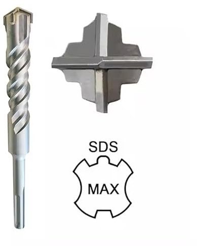SDS MAX Bohrer 20 x 800 mm für Stahlbeton 4-Schneiden Steinbohrer – Hammerbohrer & Durchbruchbohrer Betonbohrer extra lang