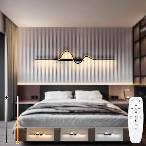 niuniaj LED Wandlampe innen 13W 2000LM Wandleuchte Dimmbare 80CM Longue | Wandbeleuchtung mit Fernbedienung,10%-100%,3000K-6000K, für Schlafzimmer Korridor Wohnzimmer Treppe Kinderzimmer Büro Küche