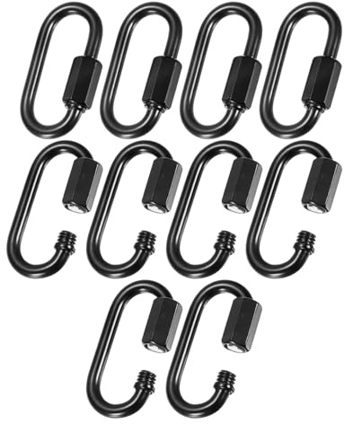 M METERXITY 10 Unidades De Eslabones Rápidos para Cadena, Hierro Electrogalvanizado M4 1.73 Pulgadas Conector Equipo De Viaje/Colgar Hamacas, Capacidad De Carga 33 Lbs, Cierres con Tornillo