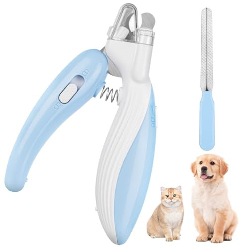 flintronic Cat Nail Clippers, Cat Claw Clippers with Safety Guard and Light, Anti Cutting Blood Line, Professional Pet Nail Clippers for Cats, Kittys, Puppy, Rabbit, Guinea Pig