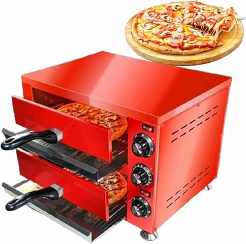 XSDAJSD Four à Pizza électrique de comptoir à Deux étages de 12 Pouces, Four à Pizza d'intérieur Polyvalent pour Restaurant, 110 V