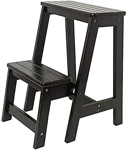 Escabeau d'intérieur, escabeau/escabeau/échelle, échelle de bibliothèque Pliante Convertible multifonctionnelle, Tabouret à 2 marches, étagère décorative pour la Maison ou marchepied/A