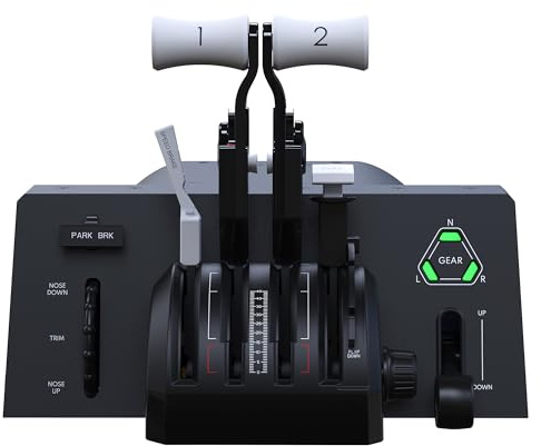 Honeycomb Bravo Throttle Quadrant Lite – Flight Sim Schubregler für PC mit Trim Wheel, Fahrwerk, Parkbremse & 4 Hebeln – kompatibel mit MSFS & X-Plane