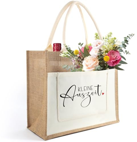 Jutetasche Damen Geschenke, Jute Shopper Bag als Geburtstagsgeschenke | Jute Einkaufstasche personalisiert Geschenk für Frauen zum Geburtstag, Abschied, Ruhestand, Muttertag, Weihnachten