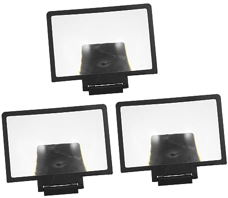Healifty 3 PCS Phone Screen Magnifier with Stand HD Optical Enlarger for Smartphones Energy Saving No Power Required Multipurpose Rack for Clear Video Gaming and Elderly Viewing
