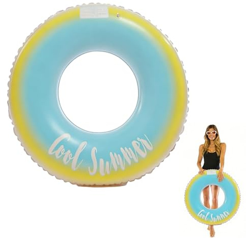 Uppblåsbar simring, uppblåsbar badring, Pvc Swimming Ring Vuxen Uppblåsbara Flytande Simringar För Sommarpoolparty Simringar (Blå)