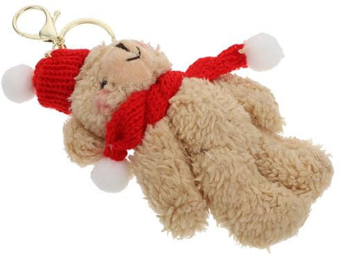 Gadpiparty Llavero de Oso de Peluche Marrón de Felpa Diseño Creativo, Multi-Funcional y Protege Llaves de Caídas