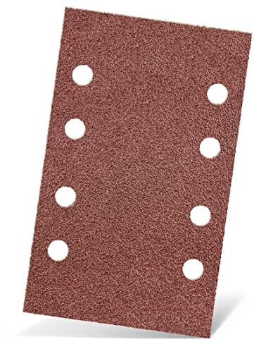 MENZER Red Schleifblätter 133 x 80 mm, 8-Loch (50 Stk.) K100 | f. Schwingschleifer, Normalkorund, Klettbefestigung