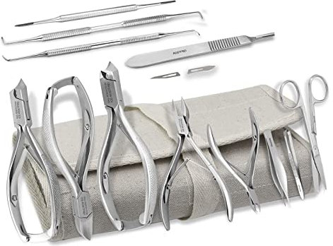 Fußpflege-Instrumente Set 23-Teilig inklusive 5 Nagelzangen