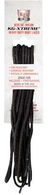 Kg's XTREME Heavy Duty Boot Laces made from 100% Kevlar and Nylon, Virtually Indestructible Boot Laces, Black, 108 inches