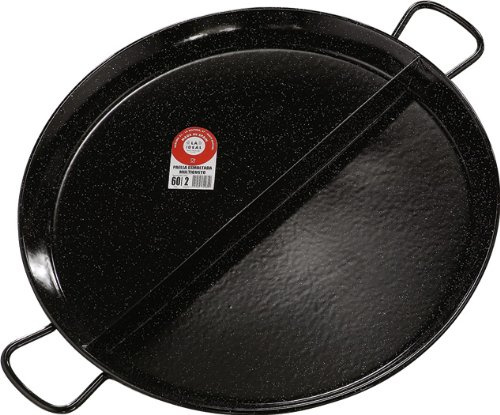 La Ideal - Paellera Multigusto Esmaltada 2 Divisiones - Tamaño : 55 Cm