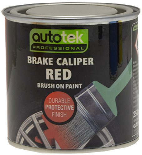Autotek ATOOCALR250 Tin Brake Caliper Brush-On Paint, 250 ml, Red
