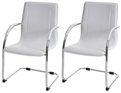 Mendler 2er-Set Konferenzstuhl Samara, Besucherstuhl Freischwinger - weiß