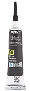 PEBEO Vitrea 160 Glass Paint Outliner, 0.67 Fl Oz (Pack of 1), Ink Black, 066