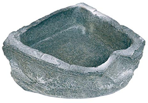 Dragon - Wasserschale - Futternapf - Eckfelsschale Large, Granite Rock 1500ml 24x24x6cm