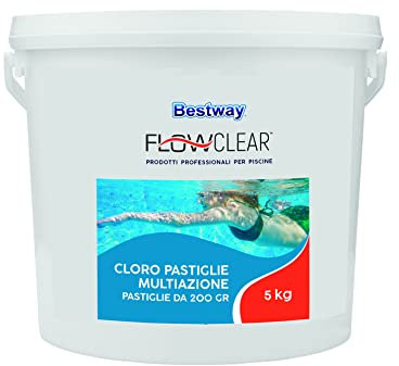 Bestway 59021 Pastiglie multiazione da 200 gr per piscine, 5 kg