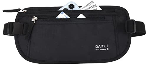 Geldgürtel für Damen und Herren,Die Bauchtasche zum Reisen Flach Mit RFID-Blocker Bauchtasche unter Kleidung tragbar