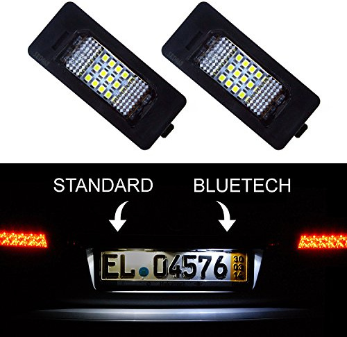 BLUETECH LED Kennzeichenbeleuchtung Kennzeichenleuchte Xenon 6000K kompatibel mit BMW E39, E46, M3CSL, E60, E61, E70, E71, E90,E91,E92, E93, M3, E60, F10, F11, F18, F25, F30, F31, F32, F34