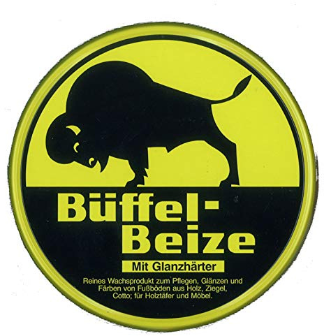 Büffel | Büffel-Beize Nr. 1 gelb 1000ml | Gelbe Wachsbeize | Beize und Pflege von Holz, Holzböden und Möbeln | Strapazierfähig | Wasserabweisend