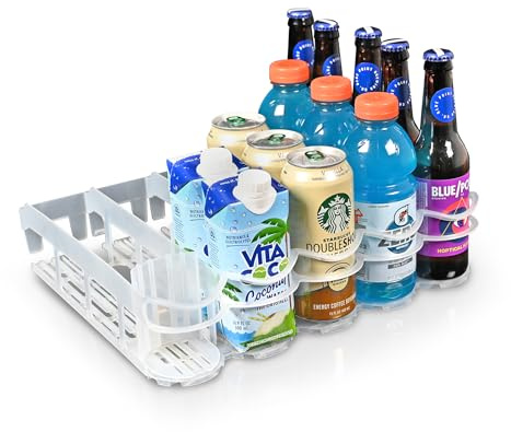 Display Technologies, Fridge-Plus Drink Organizer for Refrigerator Storage - Soda Can Dispenser and Soda Can Organizer Rack for Bar Fridge (Pack of 1)