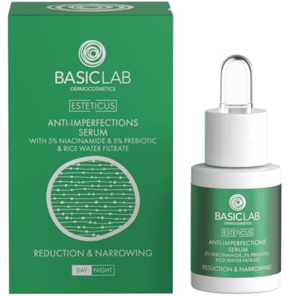 BasicLab Dermocosmetics Gesichtsserum gegen Unreinheiten | 15 ml | Für Frauen und Männer, gegen Mitesser, Akne, Pickel, Tag & Nacht