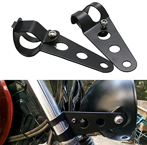 Anki HappiGo 32-43mm Motorcycle Headlight Mount Bracket Clamp Fork Ear for Motorcycle Chopper Cafe Racer (Black)