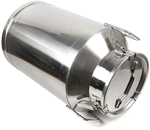Adima 304 Edelstahl Milchtransportdosen, Schwerlast Milchkanne Eis Eimer Weinkübel Flasche Ölfass Teedose Silikonversiegelter Tank Flüssig Fester Speicher,30L