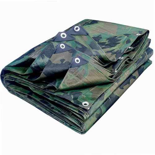 WERKA PRO Bâche 130g/m² Multiusage Imperméable 4 x 5m 1 m Camouflage | Aluminium, polyvalent, robuste, anti-UV, usage extérieur et bricolage, imperméable et imputrescible, camouflage