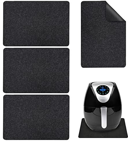 4 Pcs Heat Resistant Mat for Air Fryer, VEGCOO Silicone Table Mat with Kitchen Appliance Slider Function, Kitchen Countertop Heat Protector Mat for Ninja Air Fryer, Microwave, Coffee Maker, Blender