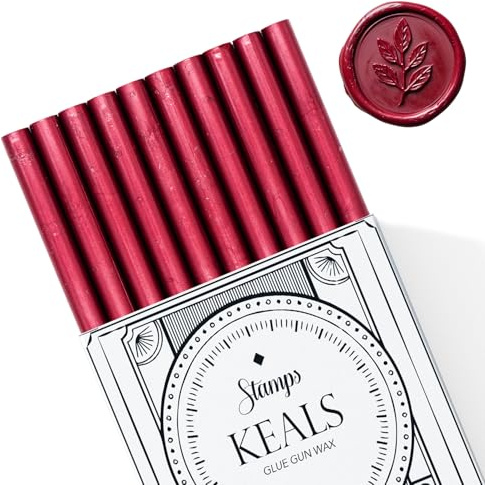 KEALS Packung mit 10 Wachsstangen für Klebepistole, Vintage-Wachs für Hochzeitseinladungen, Karten, Briefe und Verpackungen, Burgunderrot